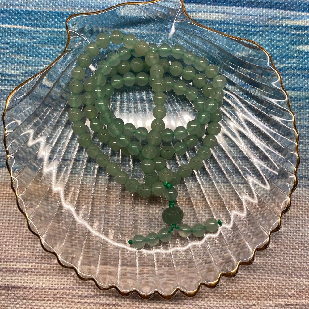 M114 Real Jade Bead Wrap Bracelet Converts to Necklace